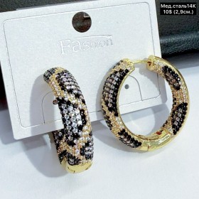 Сережки мед.сталь14К 10694 (2.9см.)